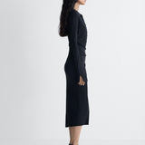 Evangeline Jersey Dress in Black, side view