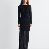Verbena Jersey Gown in Black, full length front view