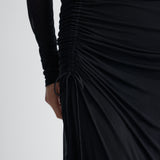 Verbena Jersey Gown in Black, close-up