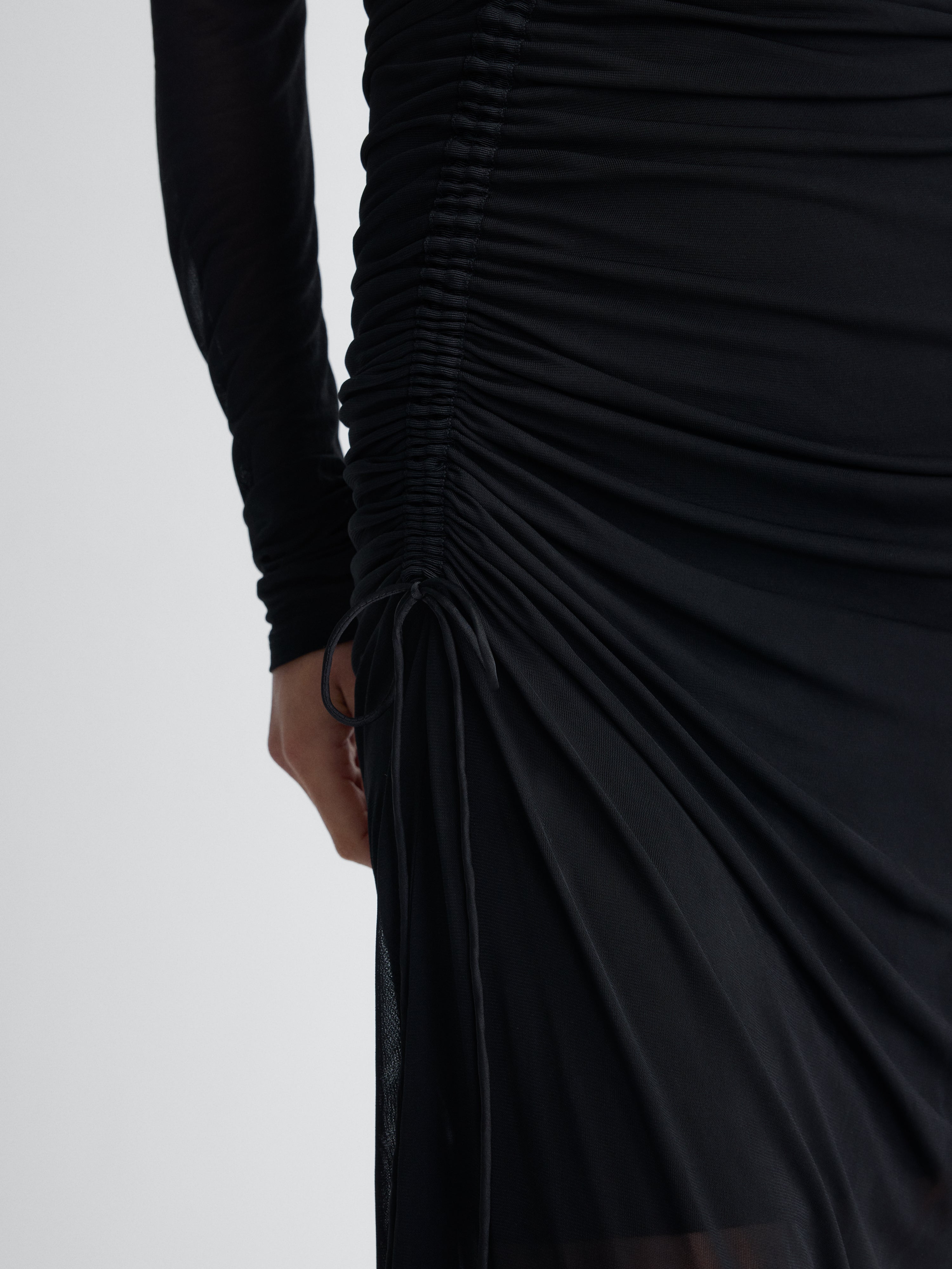 Verbena Jersey Gown in Black, close-up