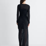 Verbena Jersey Gown in Black, back view