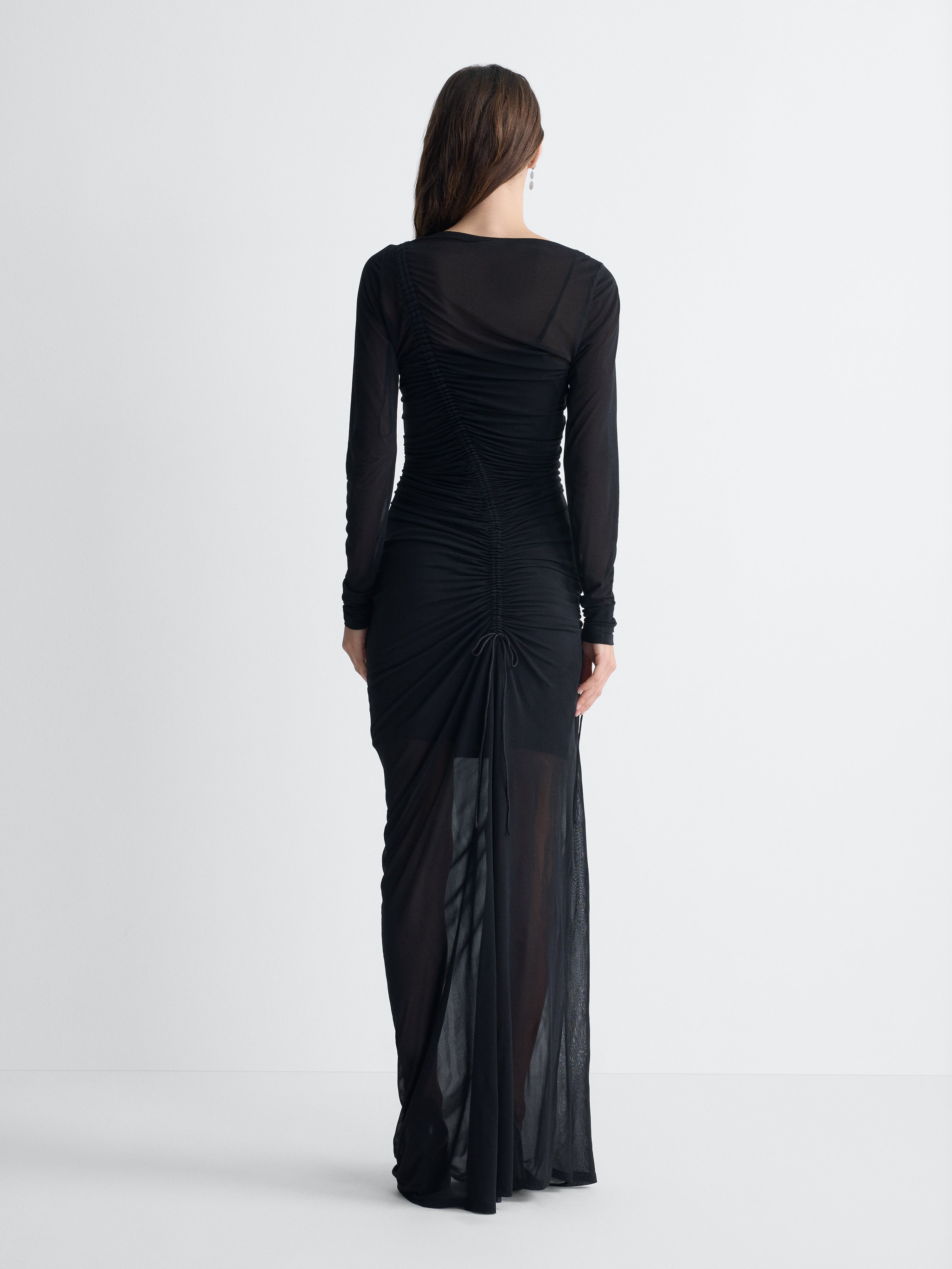 Verbena Jersey Gown in Black, back view