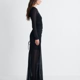 Verbena Jersey Gown in Black, side view