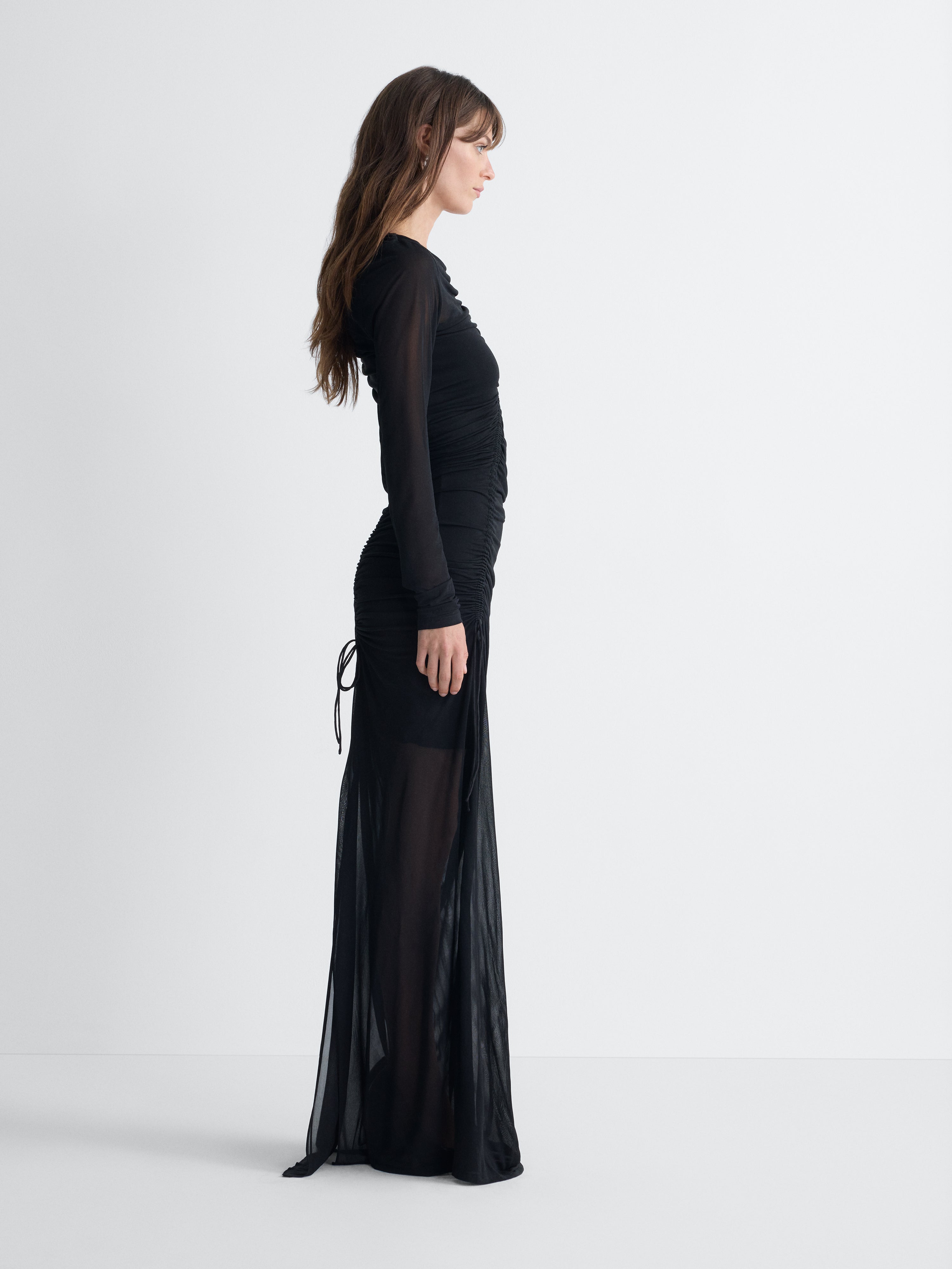 Verbena Jersey Gown in Black, side view