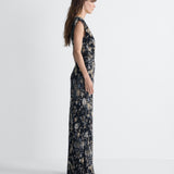 Vigna Jersey Dress in Black Crystal, side view