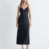 Silvana Embroidered Dress in Black, full length front view
