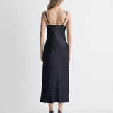Silvana Embroidered Dress in Black, back view