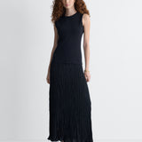 Fiora Jersey Dress in Black, full length front view