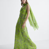 Seren Chiffon Dress in Celandine Crystal, alternate pose