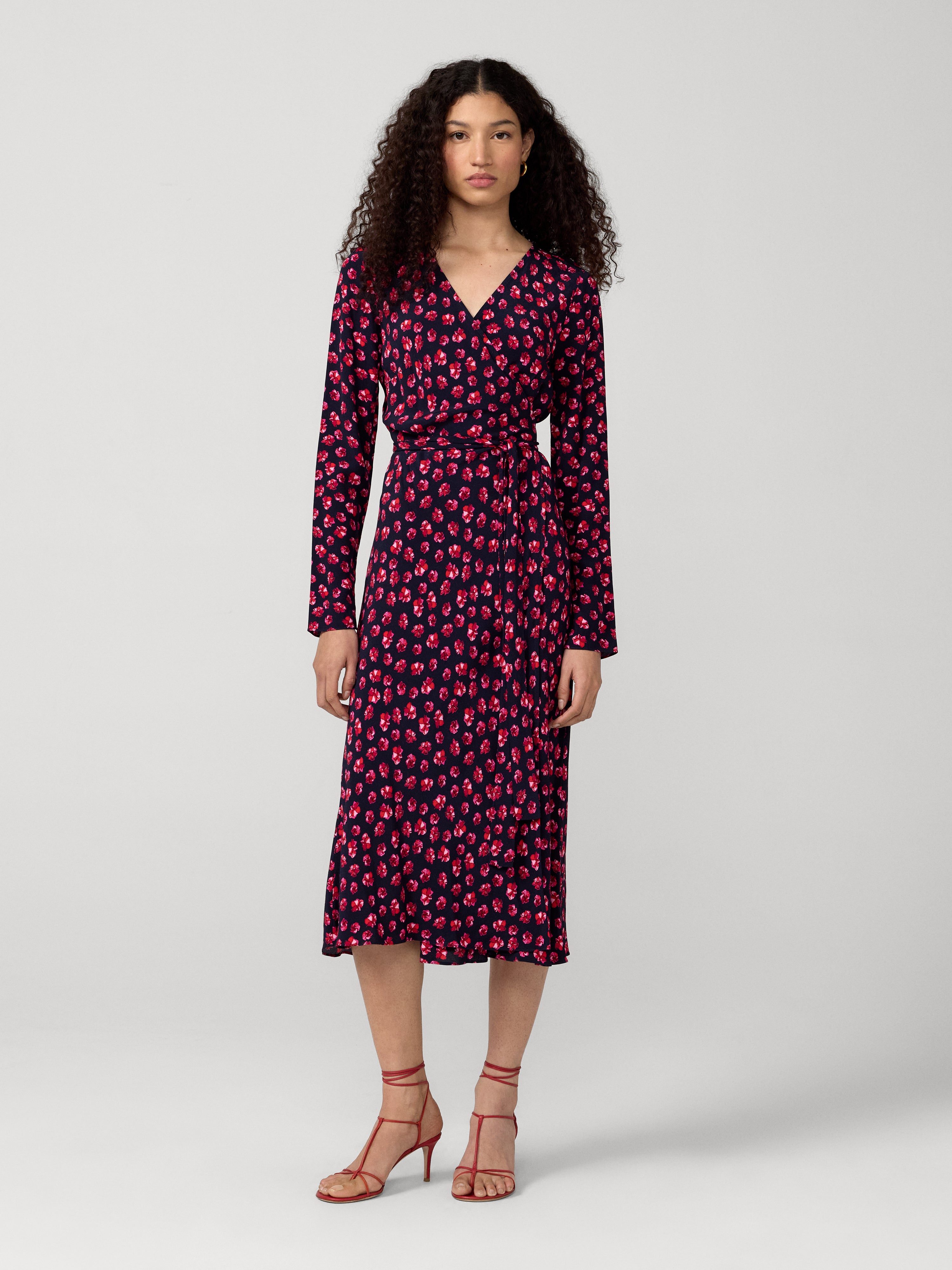 DIANE von FURSTENBERG 青・赤ドット柄 ラップドレス Tilly Dress – Diane von Furstenberg
