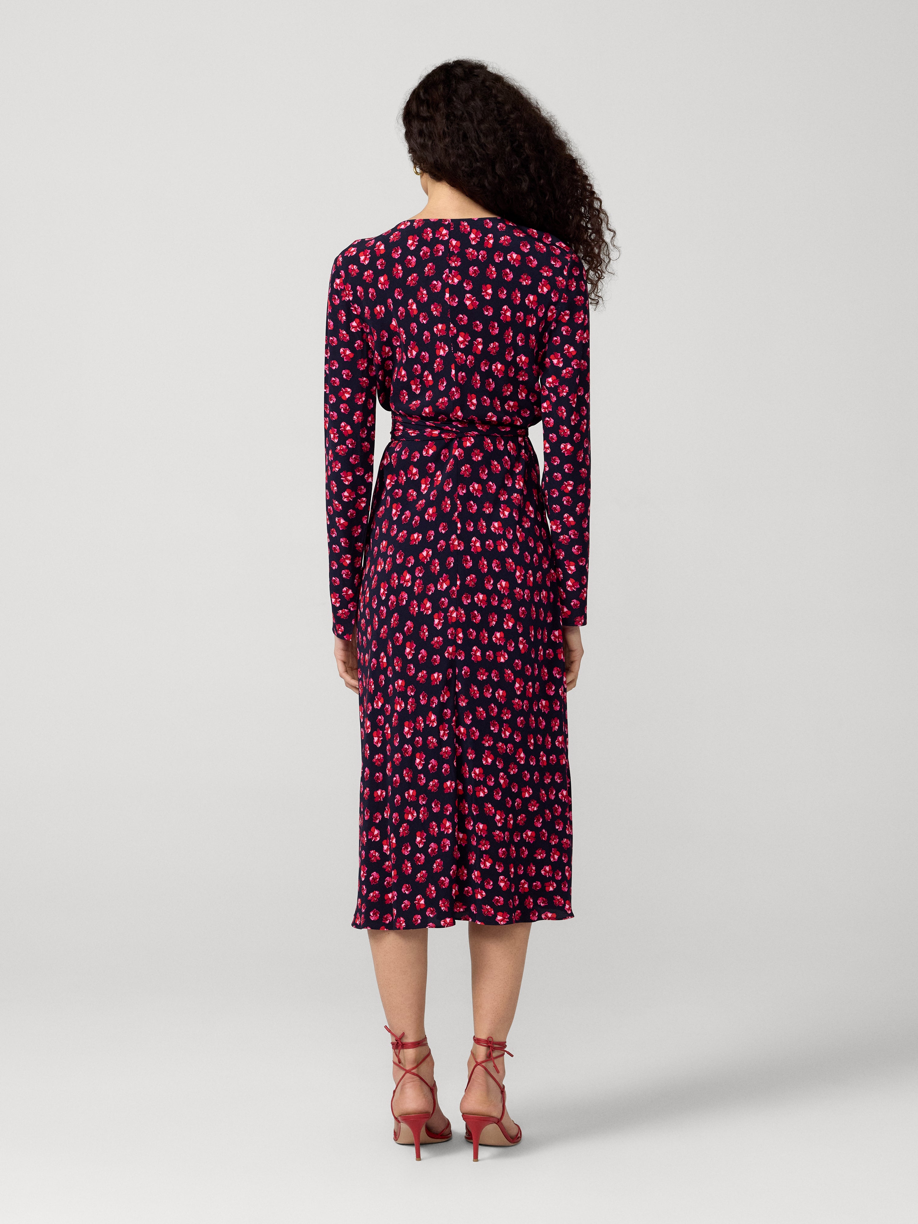 DIANE von FURSTENBERG 青・赤ドット柄 ラップドレス Tilly Dress – Diane von Furstenberg