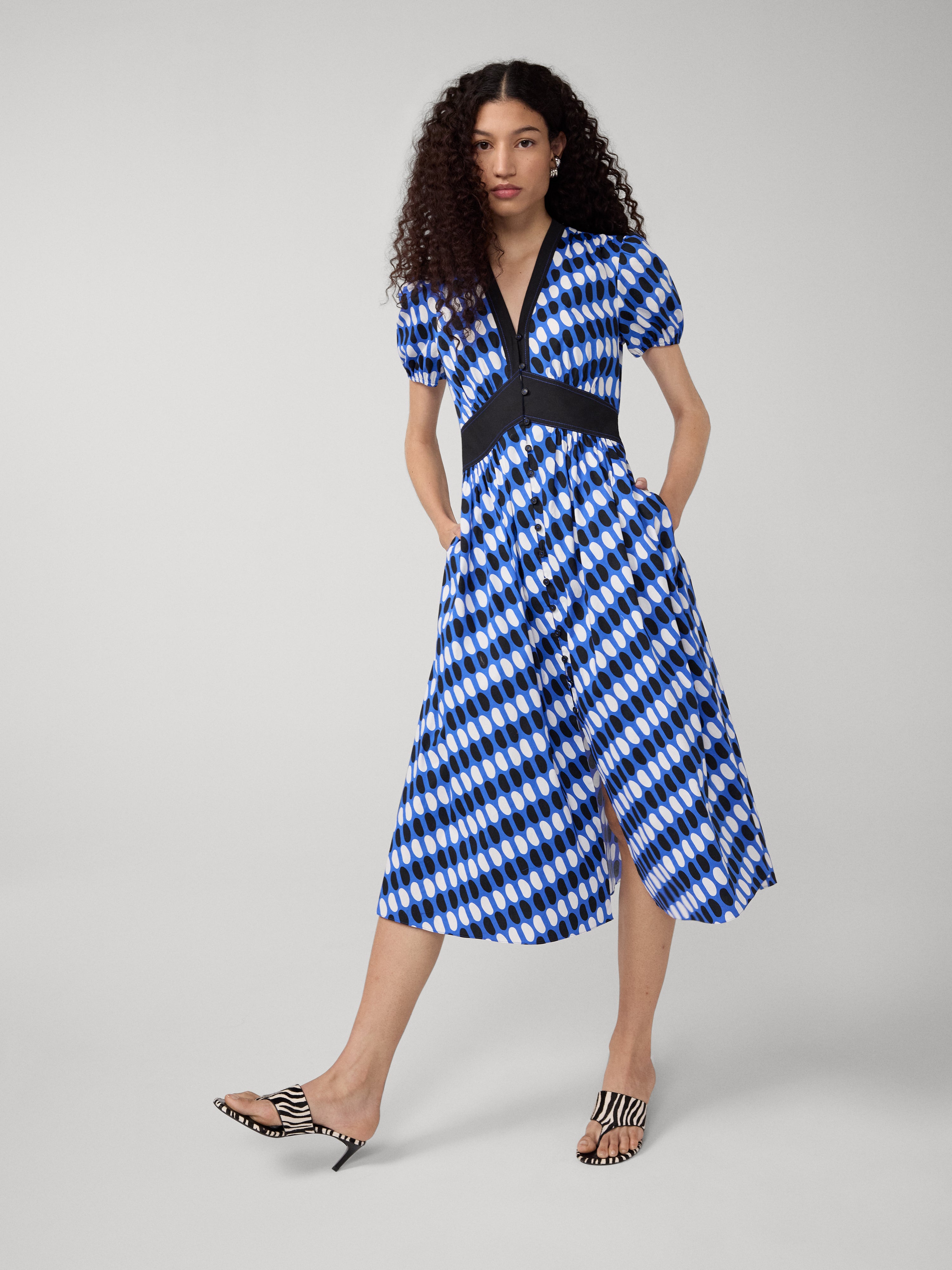erica cotton midi dress Diane von Furstenberg Erica Cotton-Jacquard Midi Dress in Pink