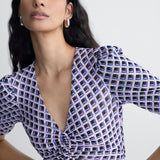 Koren Reversible Mesh Dress in Window Pane, close-up