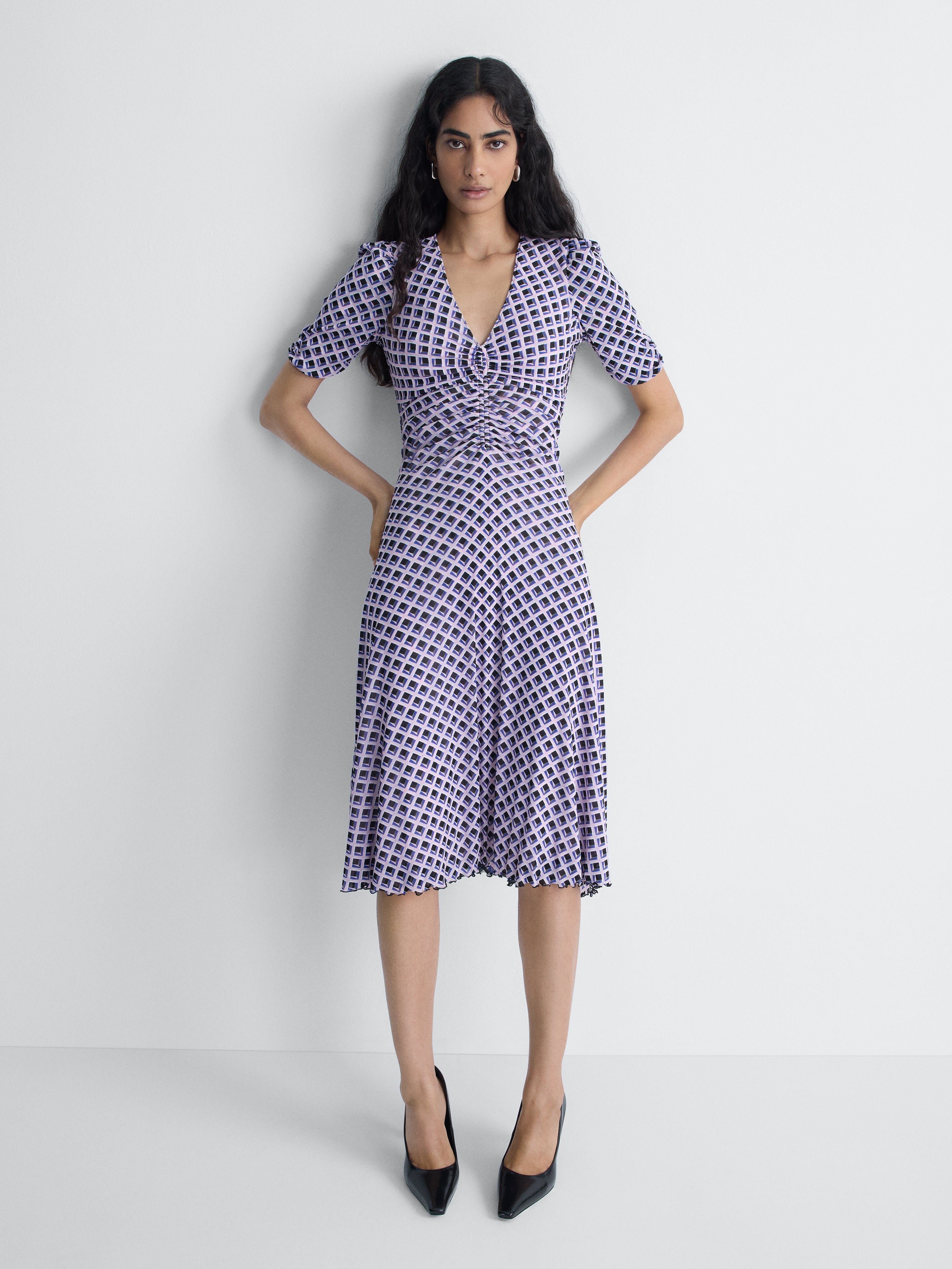 Koren Reversible Mesh Dress in Window Pane, alternate pose