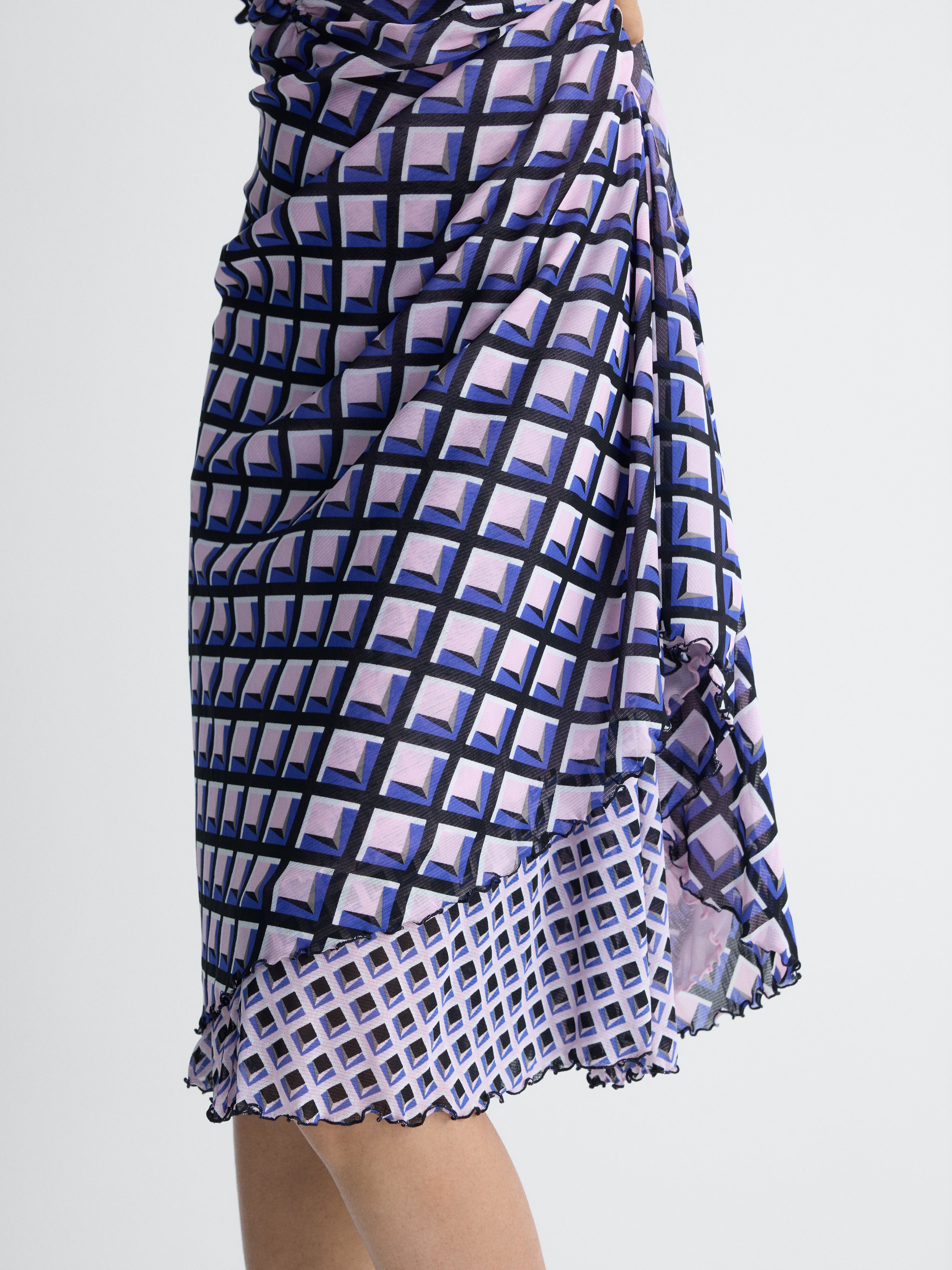 Koren Reversible Mesh Dress in Window Pane, reverse side, close-up