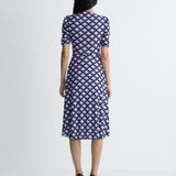 Koren Reversible Mesh Dress in Window Pane, reverse side, back view