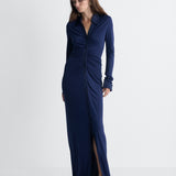 Sheska Jersey Gown in Maritime, full length front view