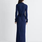 Sheska Jersey Gown in Maritime, back view