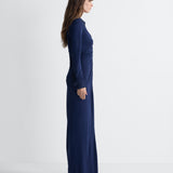 Sheska Jersey Gown in Maritime, side view