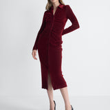 Sheska Velvet Dress in Brick, alternate pose