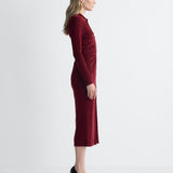 Sheska Velvet Dress in Brick, side view