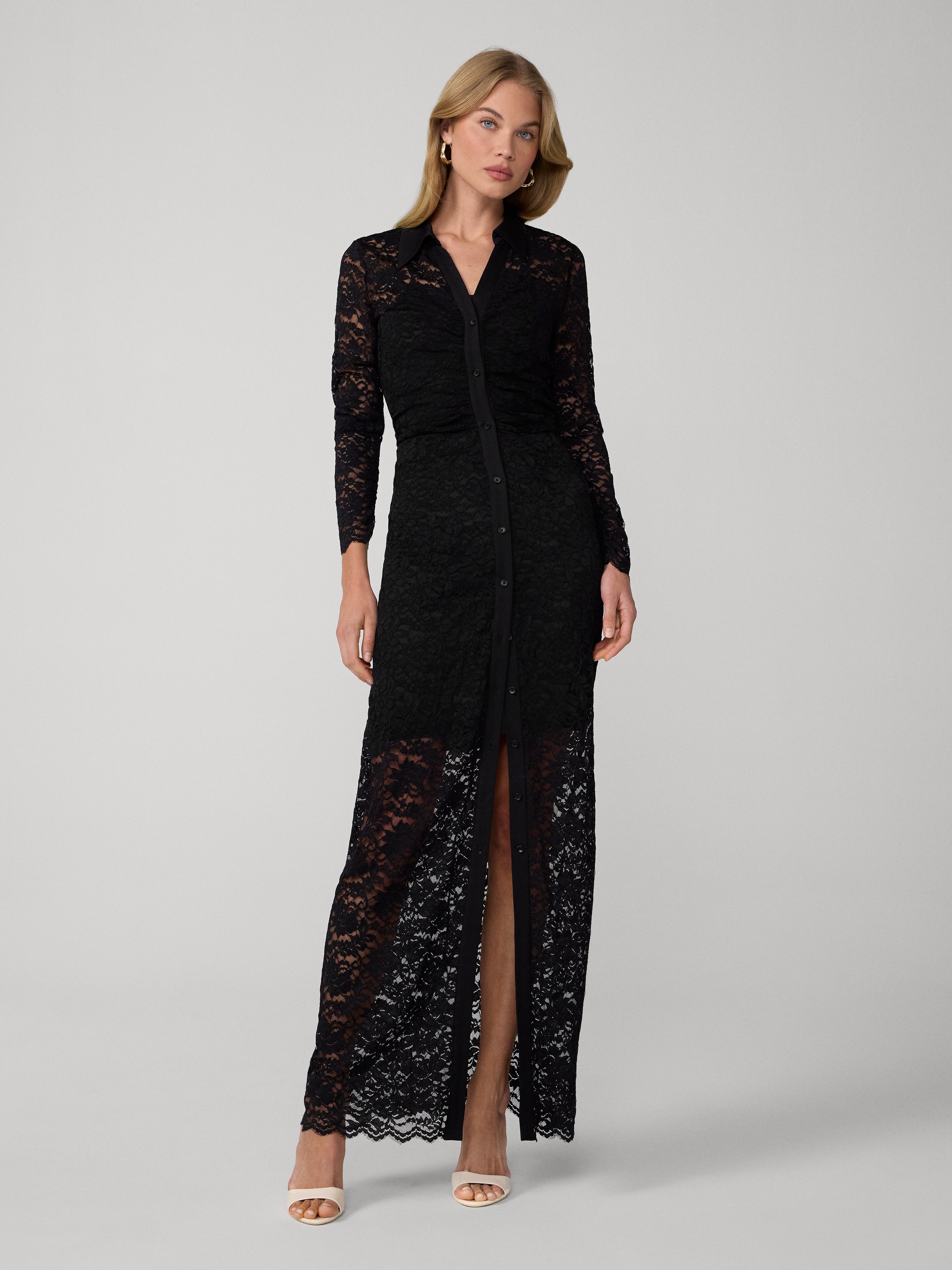 black with lace dress Women's Vintage Cream Maxi Romantic Long Sleevees Set Bodycon Dresses Black S : Clothing, Shoes & Jewelry back cutout AVERY FLORAL LACE CUT OUT