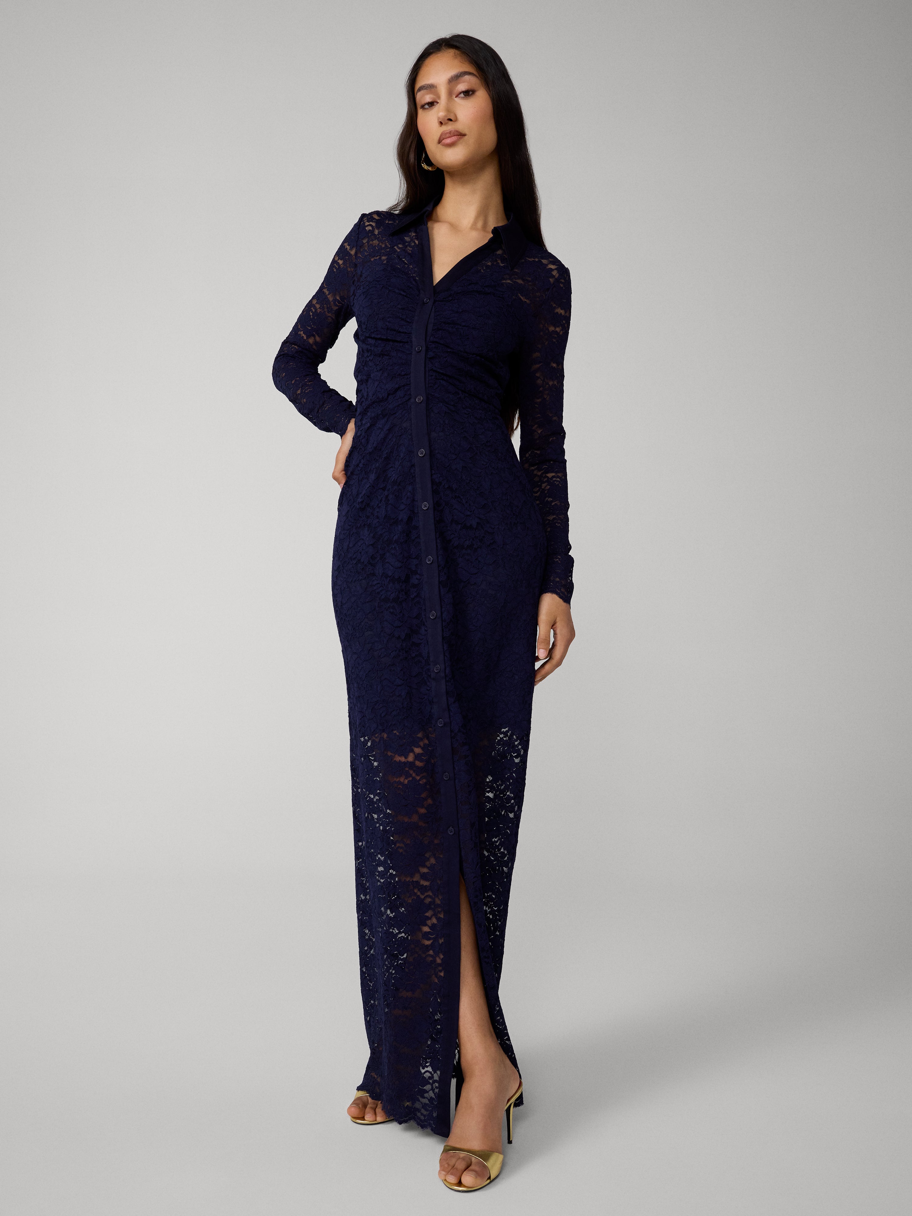 dvf long sleeve lace dress DVF