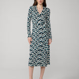 Abigail Silk Jersey Midi Wrap Dress