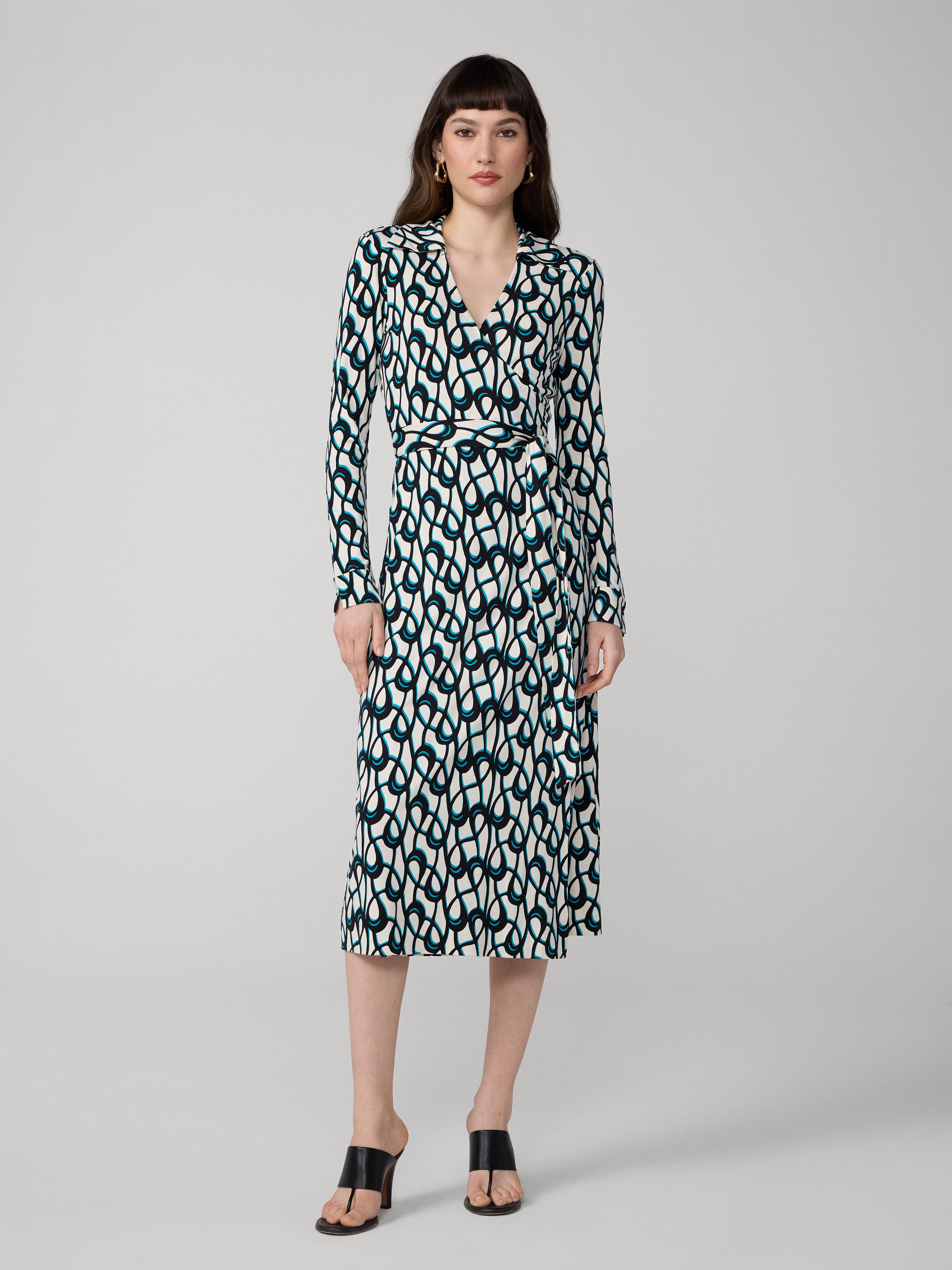 Abigail Silk Jersey Midi Wrap Dress