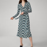 Abigail Silk Jersey Midi Wrap Dress