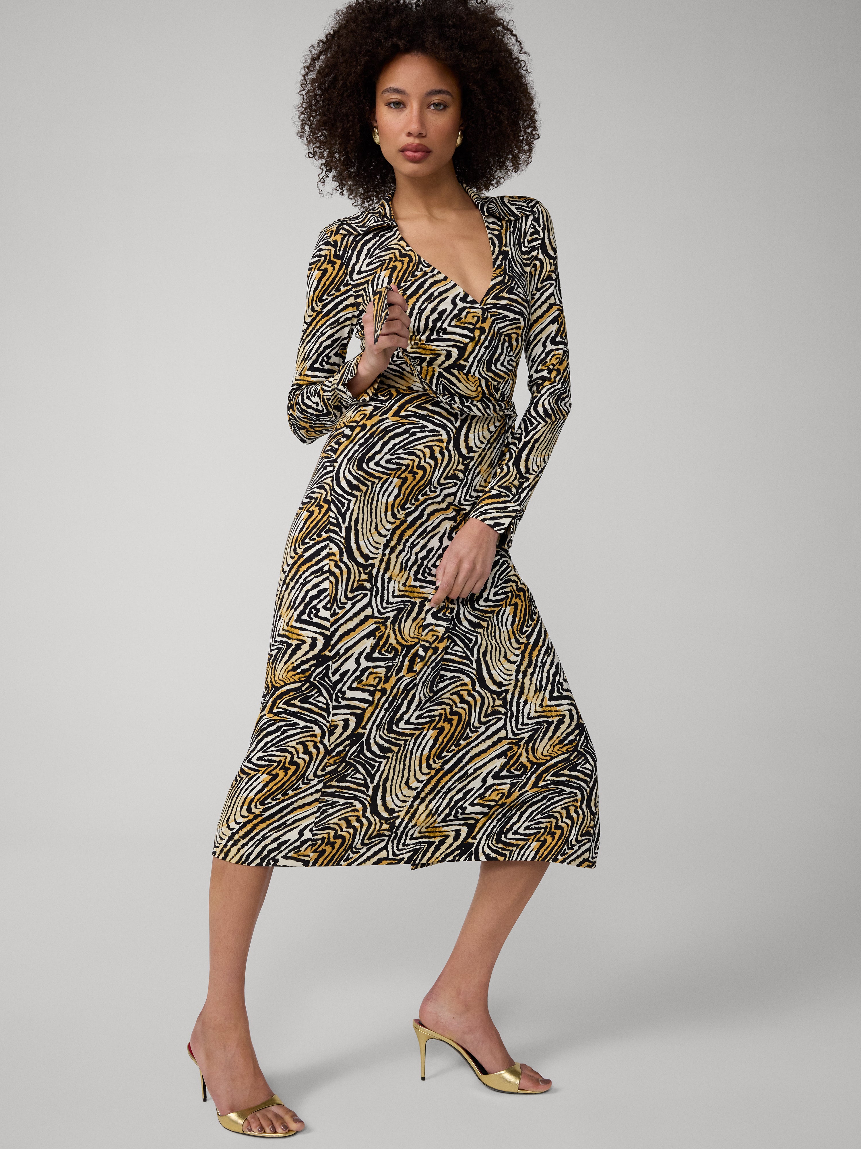 abigail midi wrap dress Abigail Silk Jersey Midi Wrap Dress