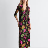 Abigail Maxi Embellished Wrap Dress