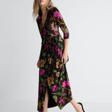 Abigail Maxi Embellished Wrap Dress