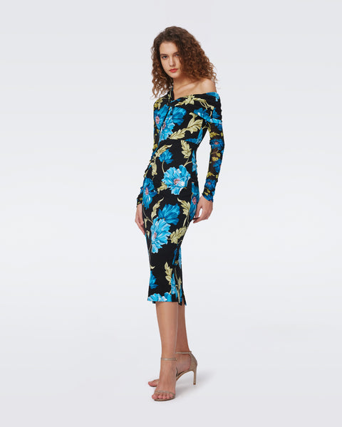 DVF ワンピース Rich floral midi dress974517 Rich floral midi dress in multicoloured - Diane Von