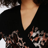 Savannah Knit Jacquard Wrap Dress