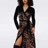 Savannah Knit Jacquard Wrap Dress