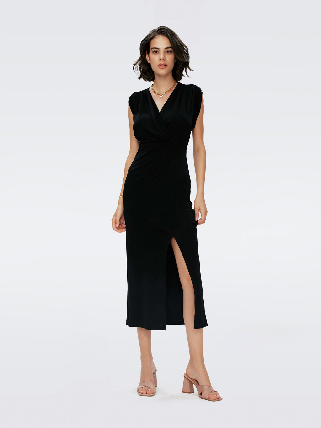 DVF ワンピース Williams printed jersey midi dress952479 Williams printed jersey midi dress in multicoloured - Diane
