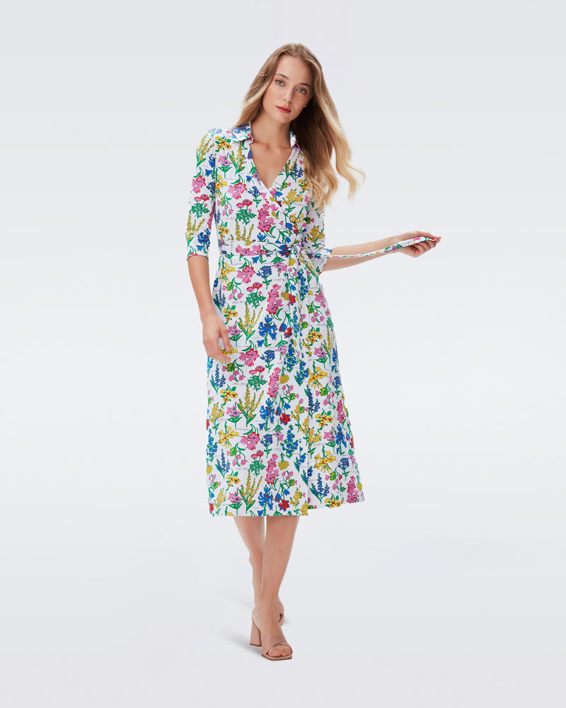 Abigail Silk Jersey Midi Wrap Dress