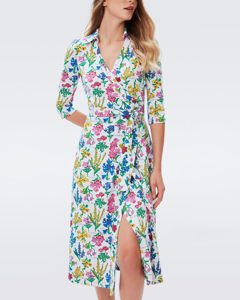 Abigail Silk Jersey Midi Wrap Dress