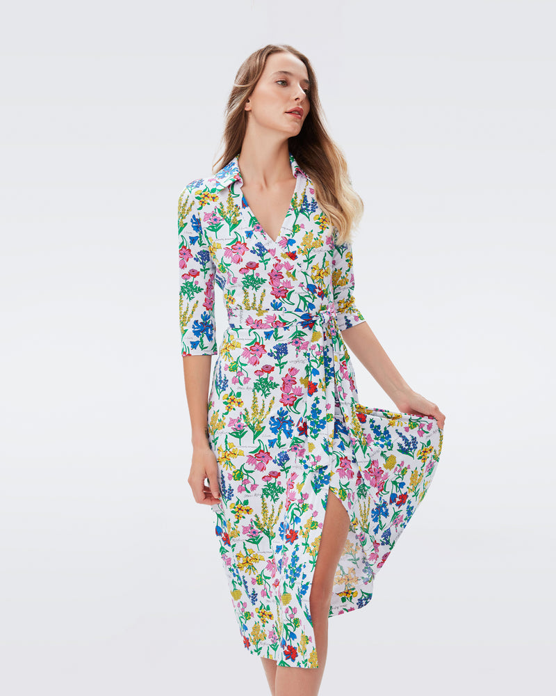 Abigail Silk Jersey Midi Wrap Dress