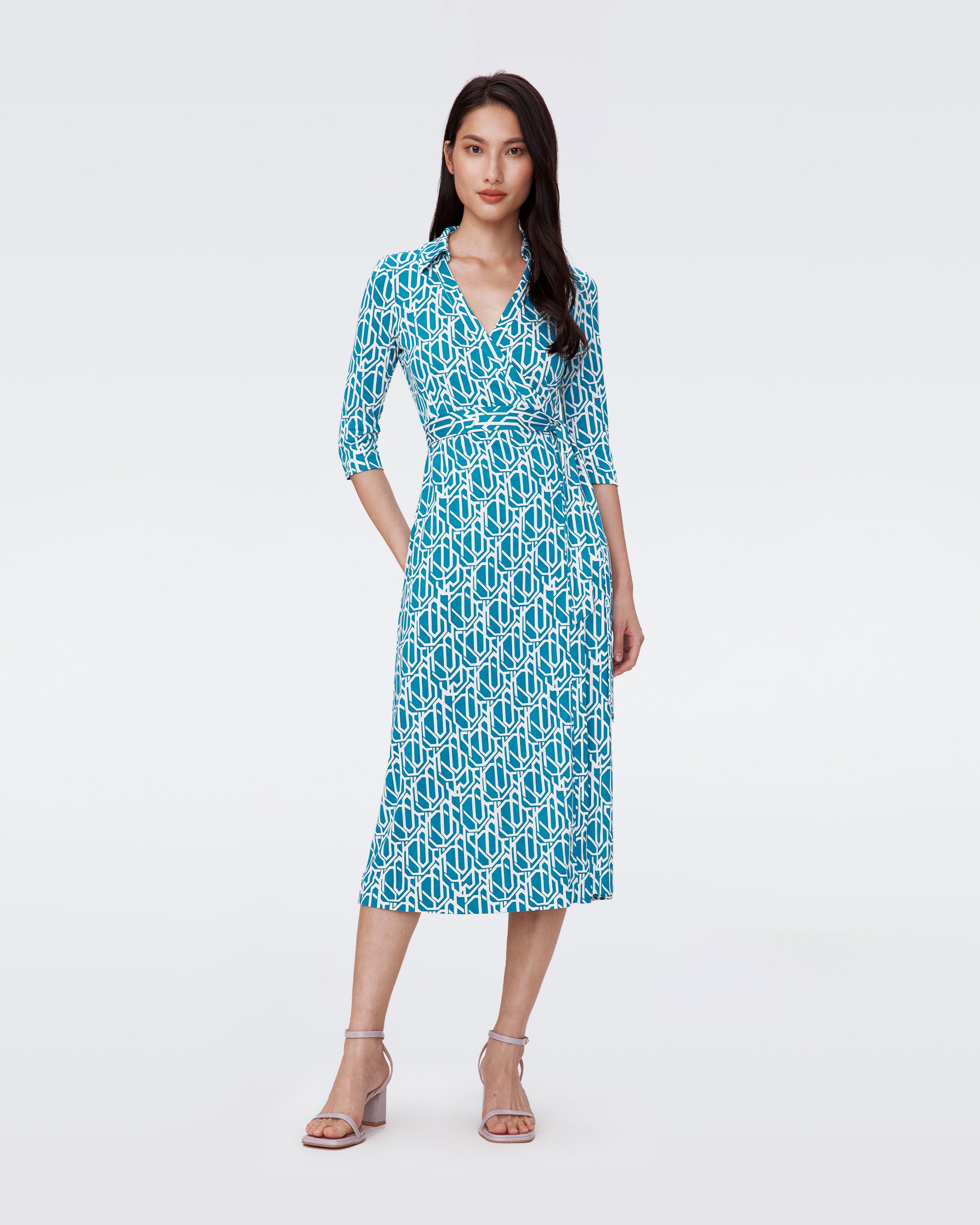 Abigail Silk Jersey Midi Wrap Dress Diane von Furstenberg