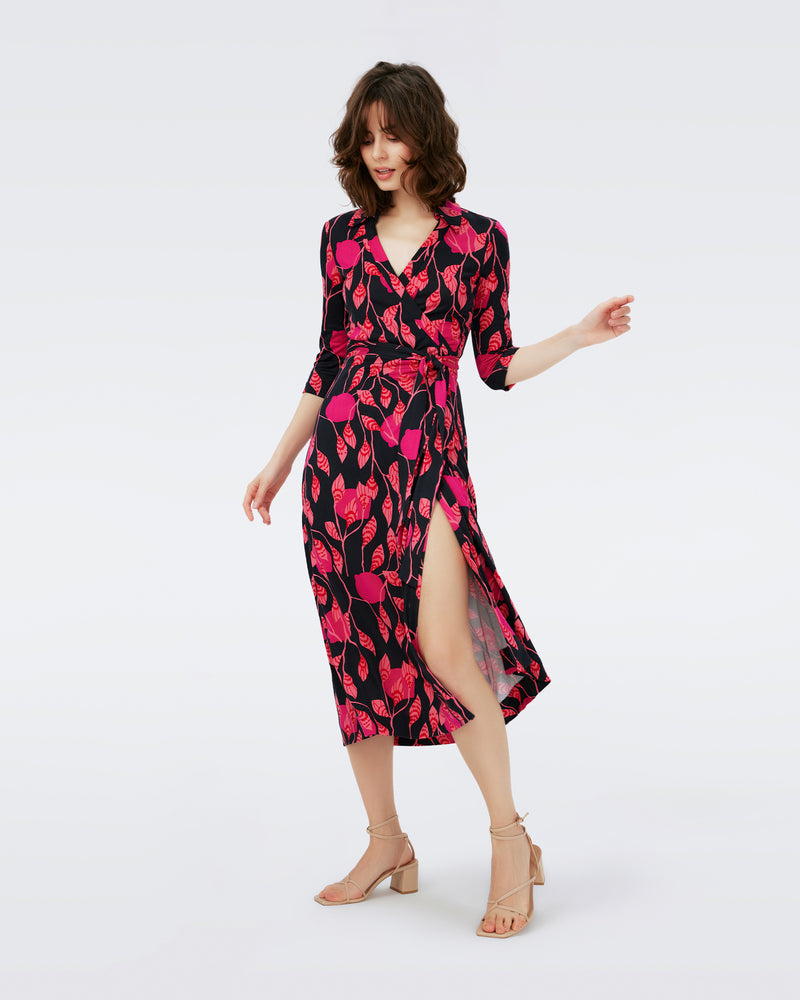 Abigail Silk Jersey Midi Wrap Dress