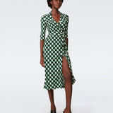 Abigail Silk Jersey Midi Wrap Dress