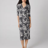Abigail Silk Jersey Midi Wrap Dress