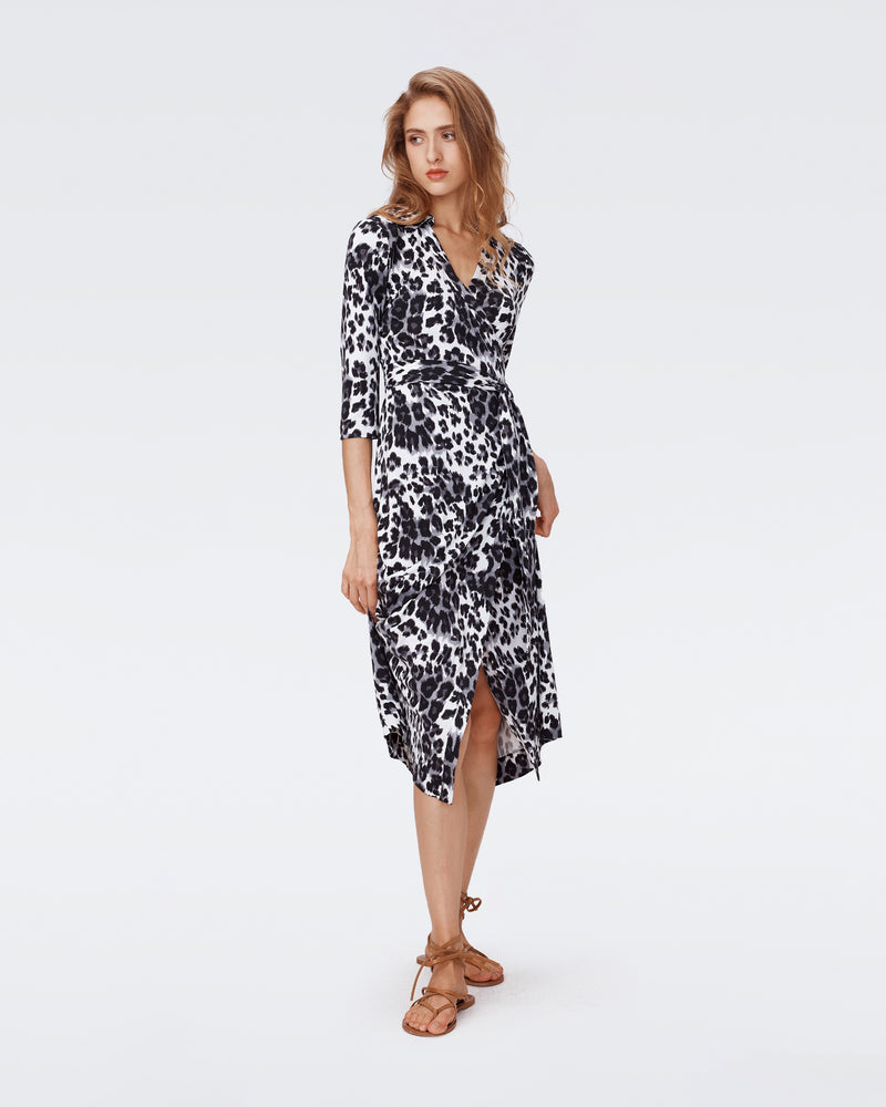 Abigail Silk Jersey Midi Wrap Dress