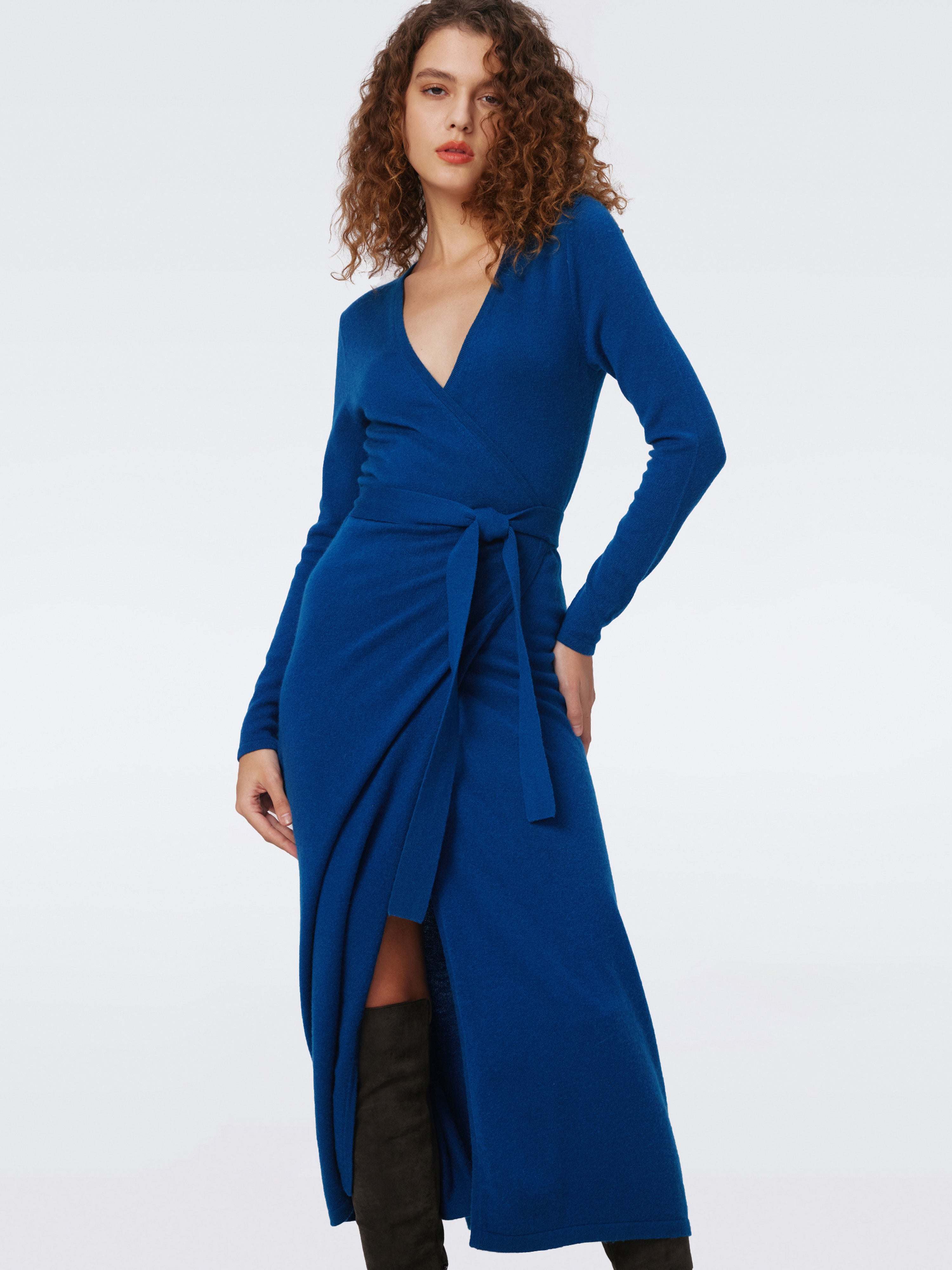 Midi Dress Diane Von Furstenberg Blue Wrap Dress Dvf Wrap Dress