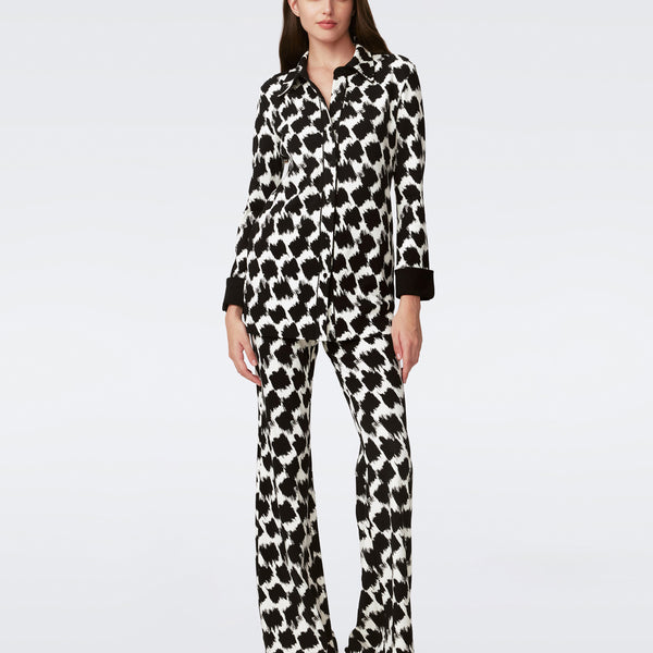 新作【DIANE VON FURSTENBERG】プリントジャージーパンツ DIANE VON FURSTENBERG Brooklyn printed stretch-jersey flared