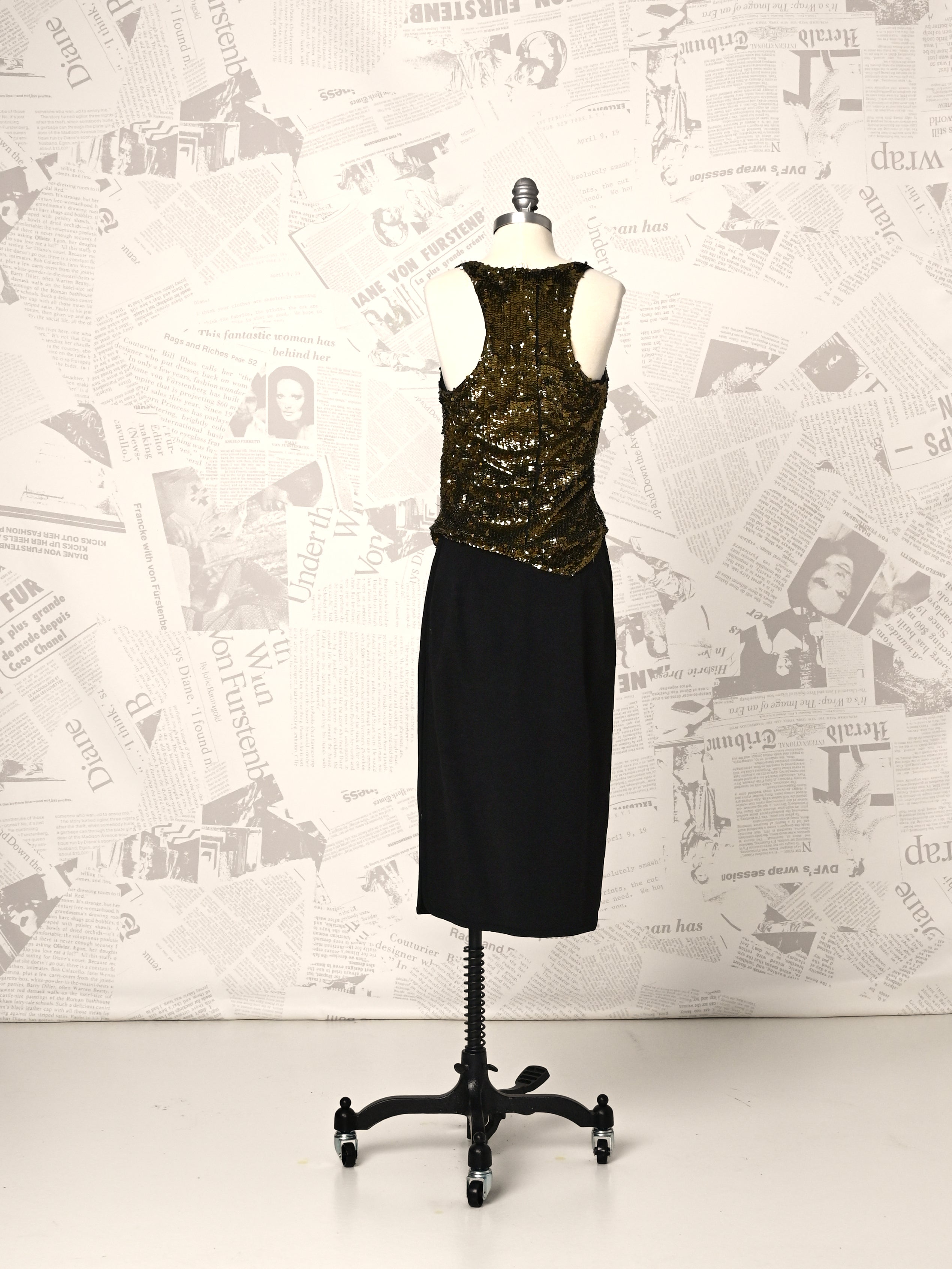 dvf gold sequin dress Diane Von Furstenberg Fall 14 silk plunging gold star print layered dress gown For Sale at 1stDibs