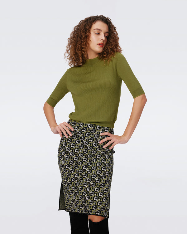 Dvf leopard pencil skirt online