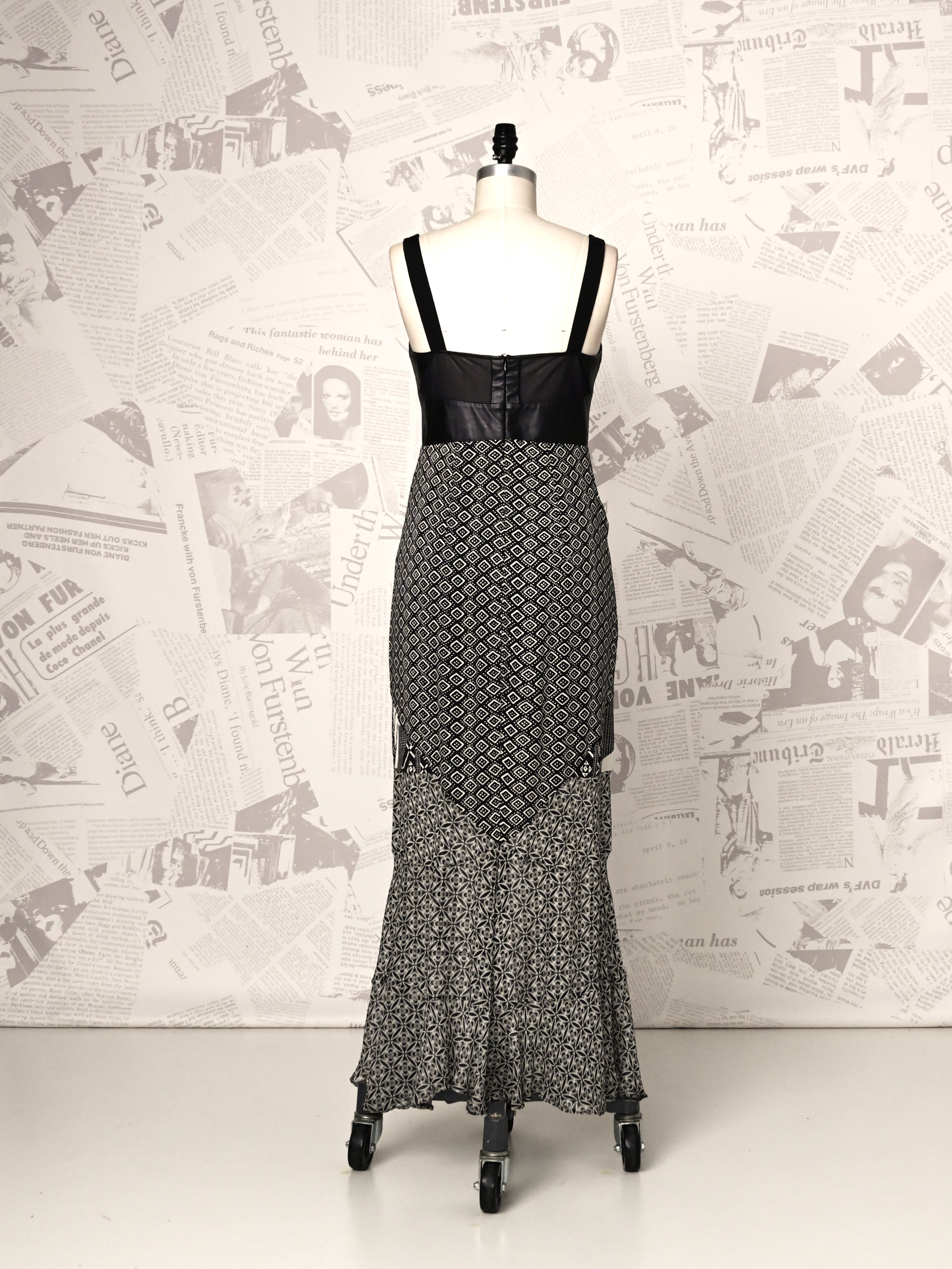 Dvf - Leather Bust Maxi Dress - Dvf Vintage by Diane Von Furstenberg in Size: 8
